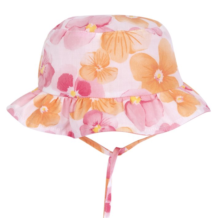 Chapéu com padrão de flores