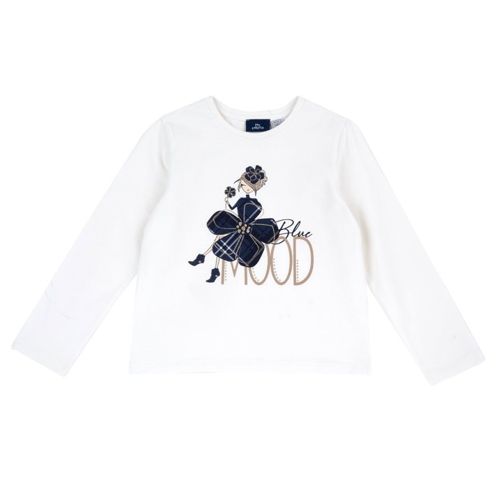 Camisola de Manga Comprida Branca "Blue Mood"