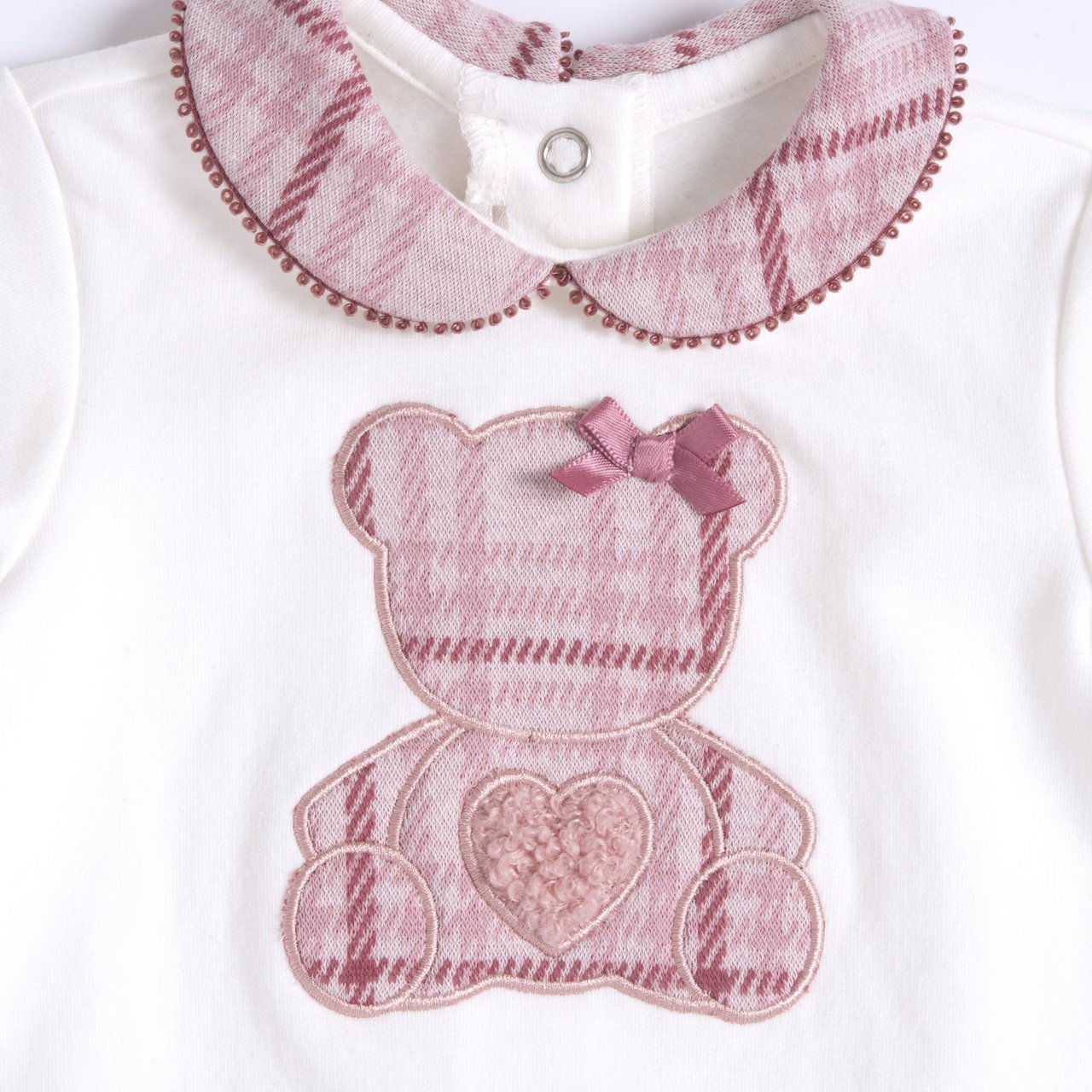 Vestido de Manga Larga Blanco y a Cuadros Rosa  Chicco - 2