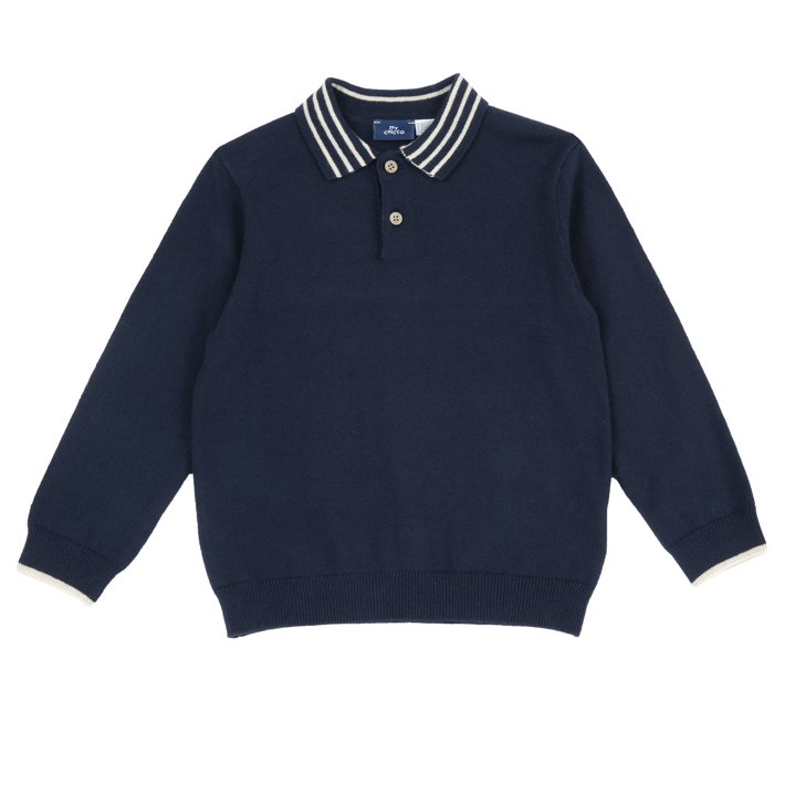 Polo de Malha Azul Escuro