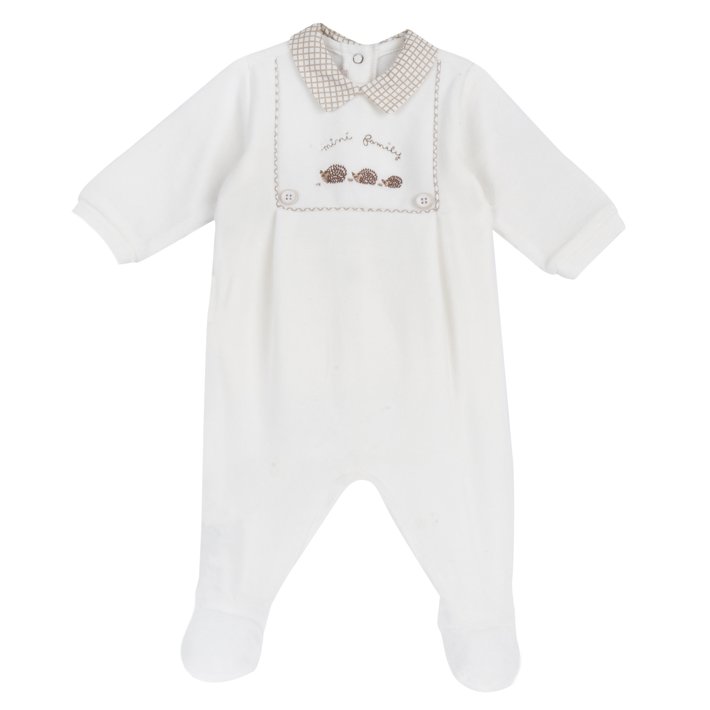 Babygrow Branco com Ouri&ccedil;os