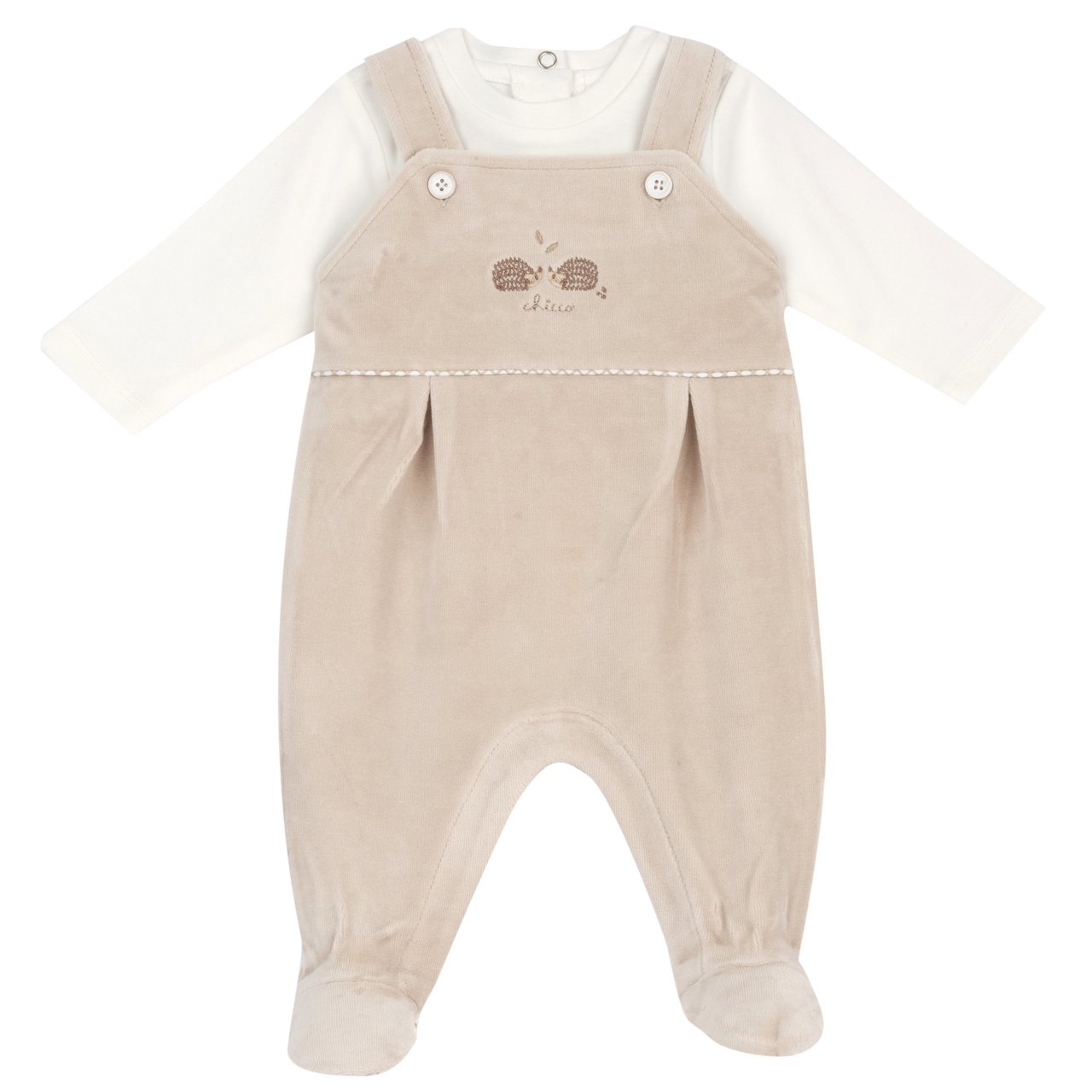 Conjunto con Body Blanco y Peto Largo con Erizos  Chicco - 0