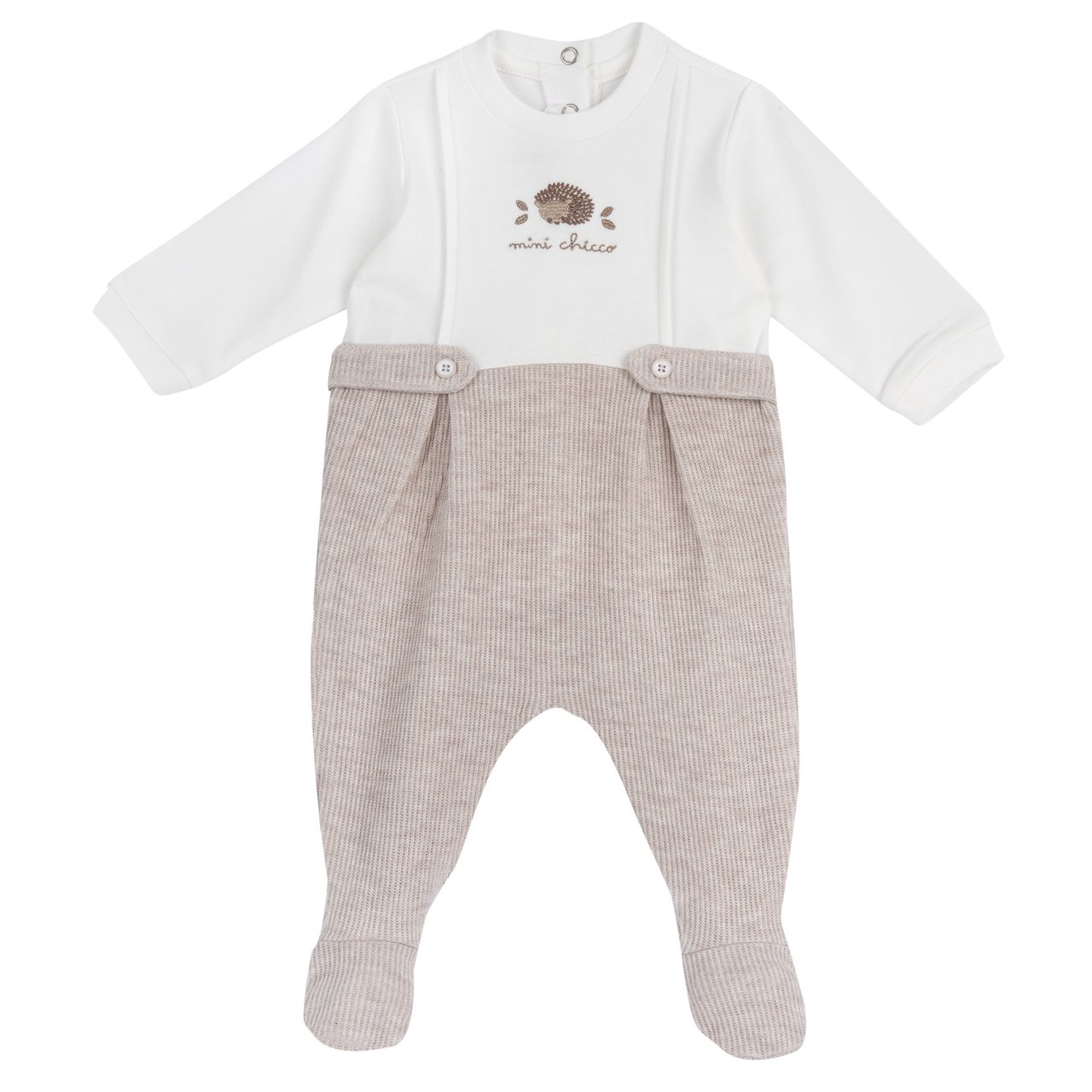Pelele Blanco y Beige con Erizo Chicco - 0