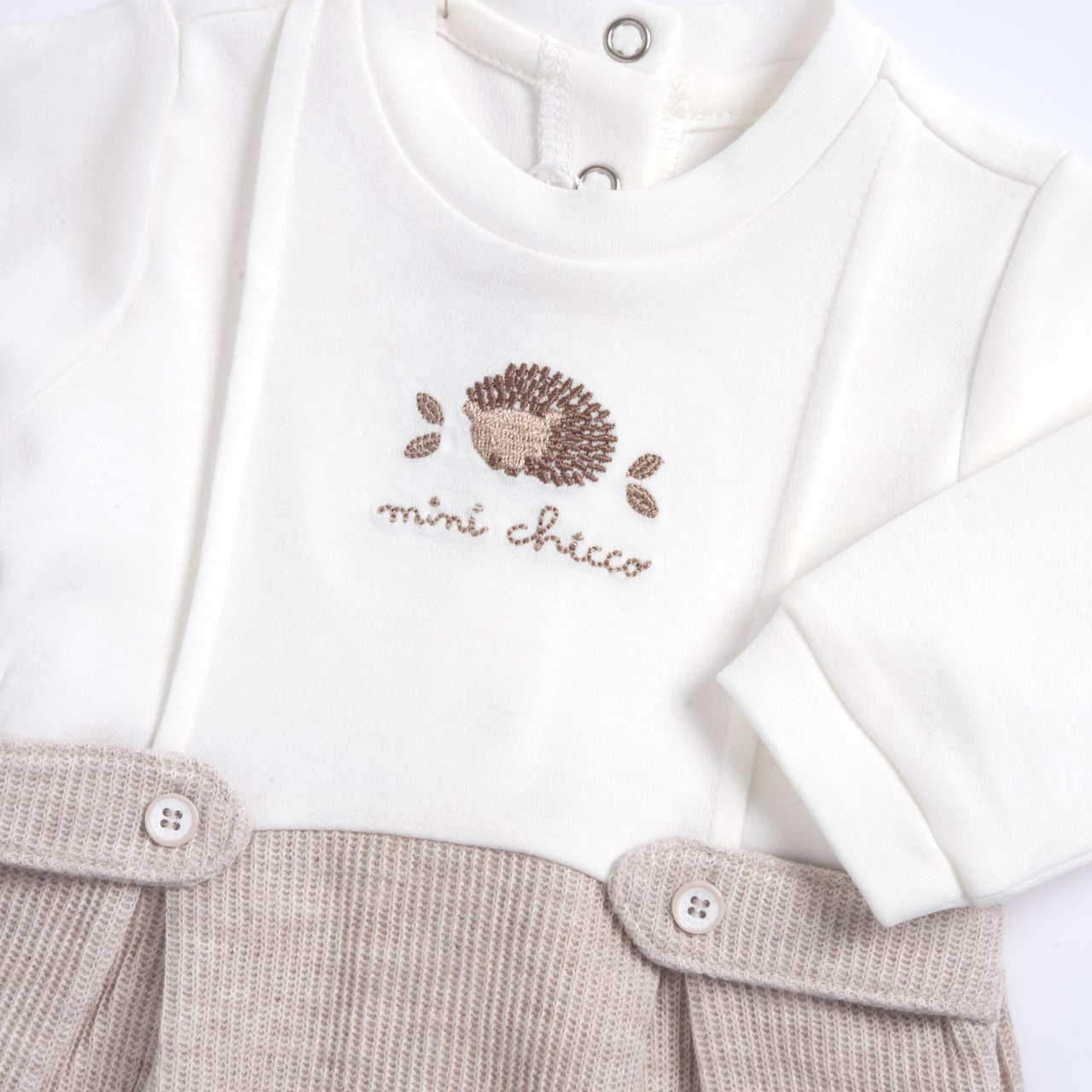 Pelele Blanco y Beige con Erizo Chicco - 2