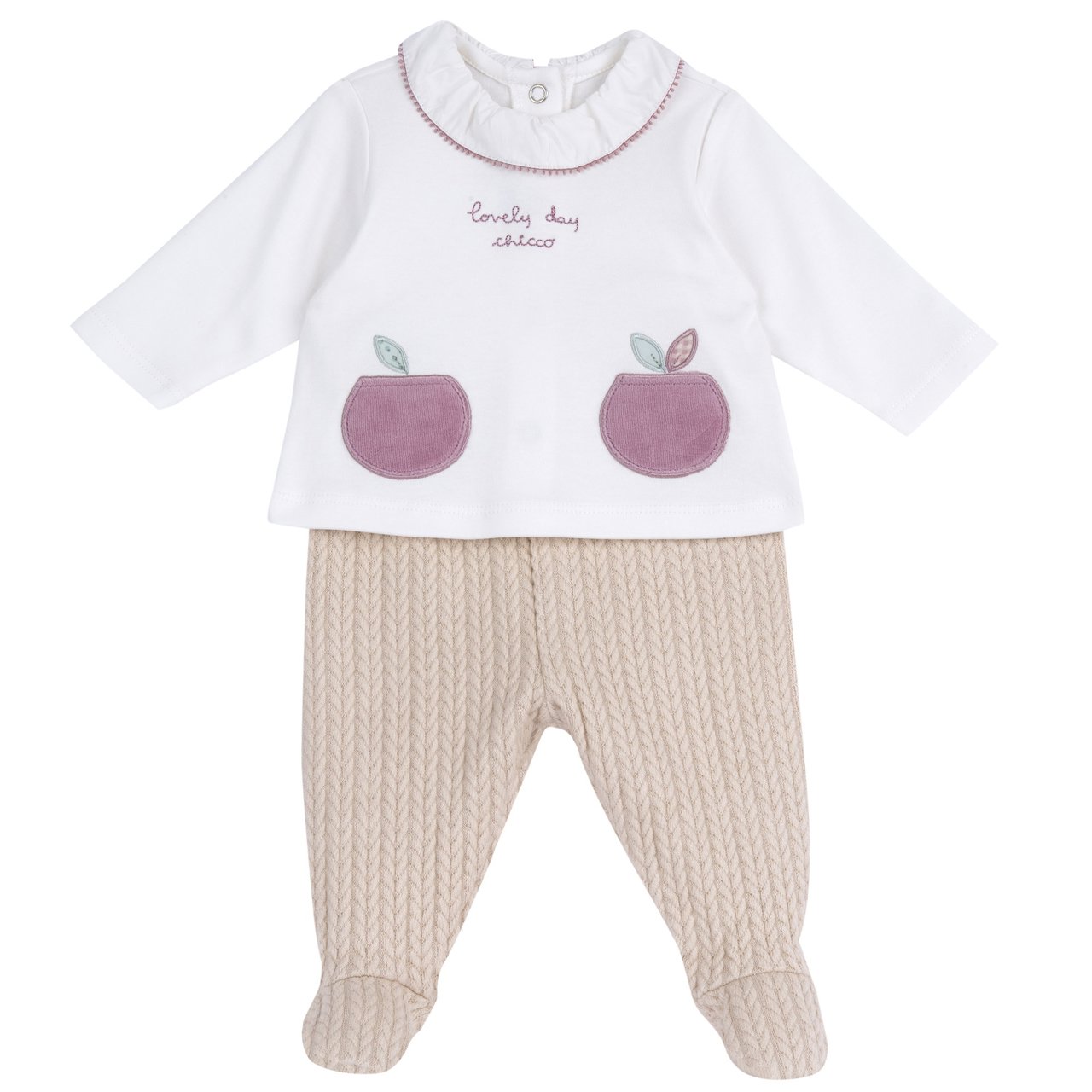 Completo maglia e pantaloni con piedini Chicco - 0
