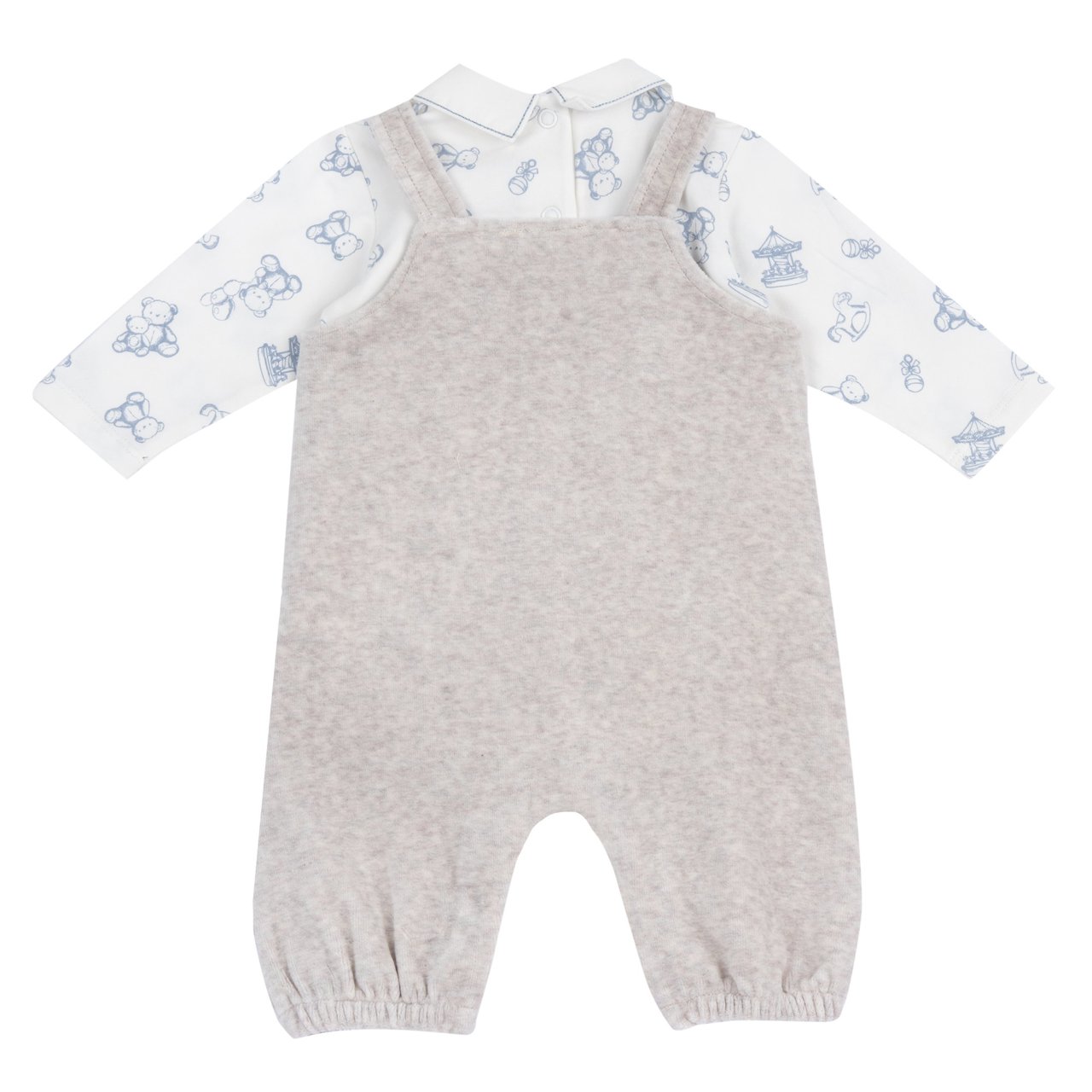 Conjunto de Body con Ositos y Peto Largo Beige Chicco - 1