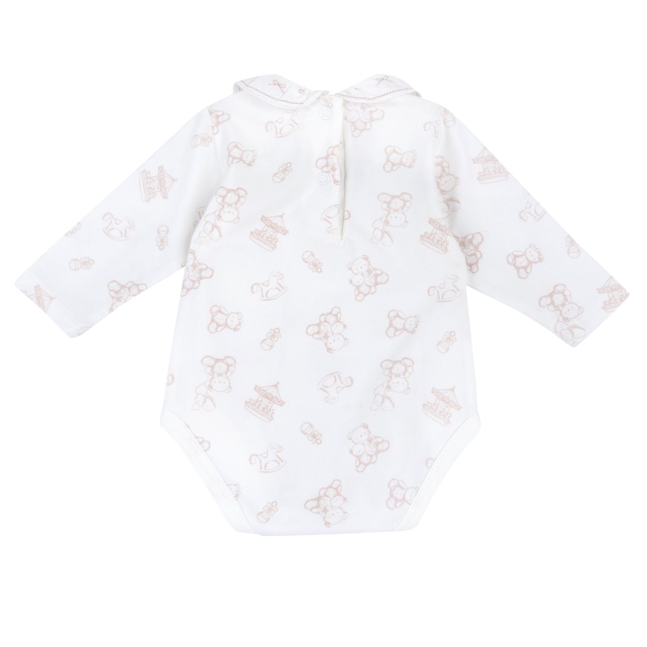 Conjunto de Body con Ositos y Peto Largo Beige Chicco - 4