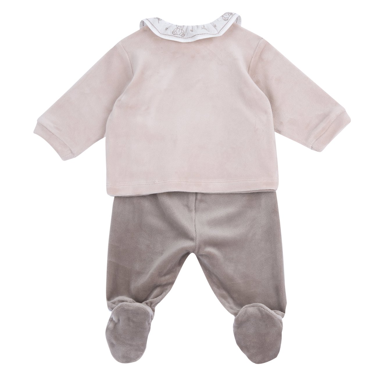 Conjunto com Camisola Rosa com Ursinho e Cal&ccedil;as com P&eacute;s Castanhas Chicco - 1