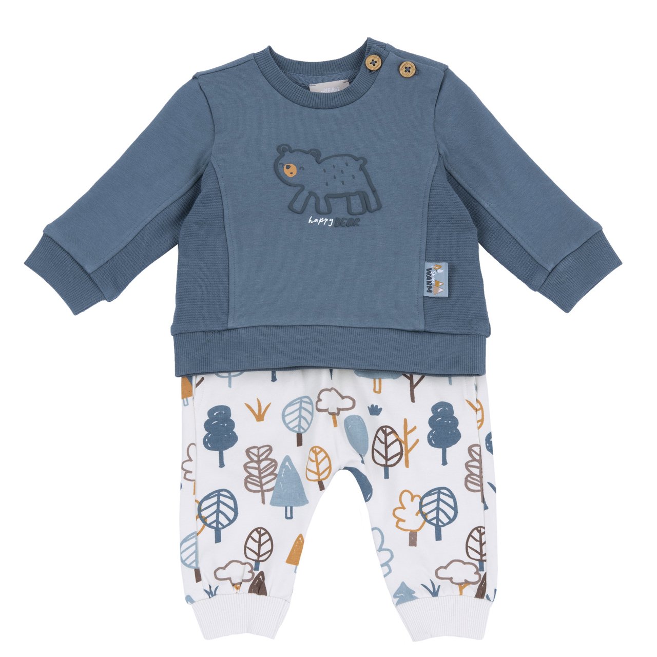 Conjunto de Sudadera Azul con Oso y Pantalones con &Aacute;rboles Chicco - 0