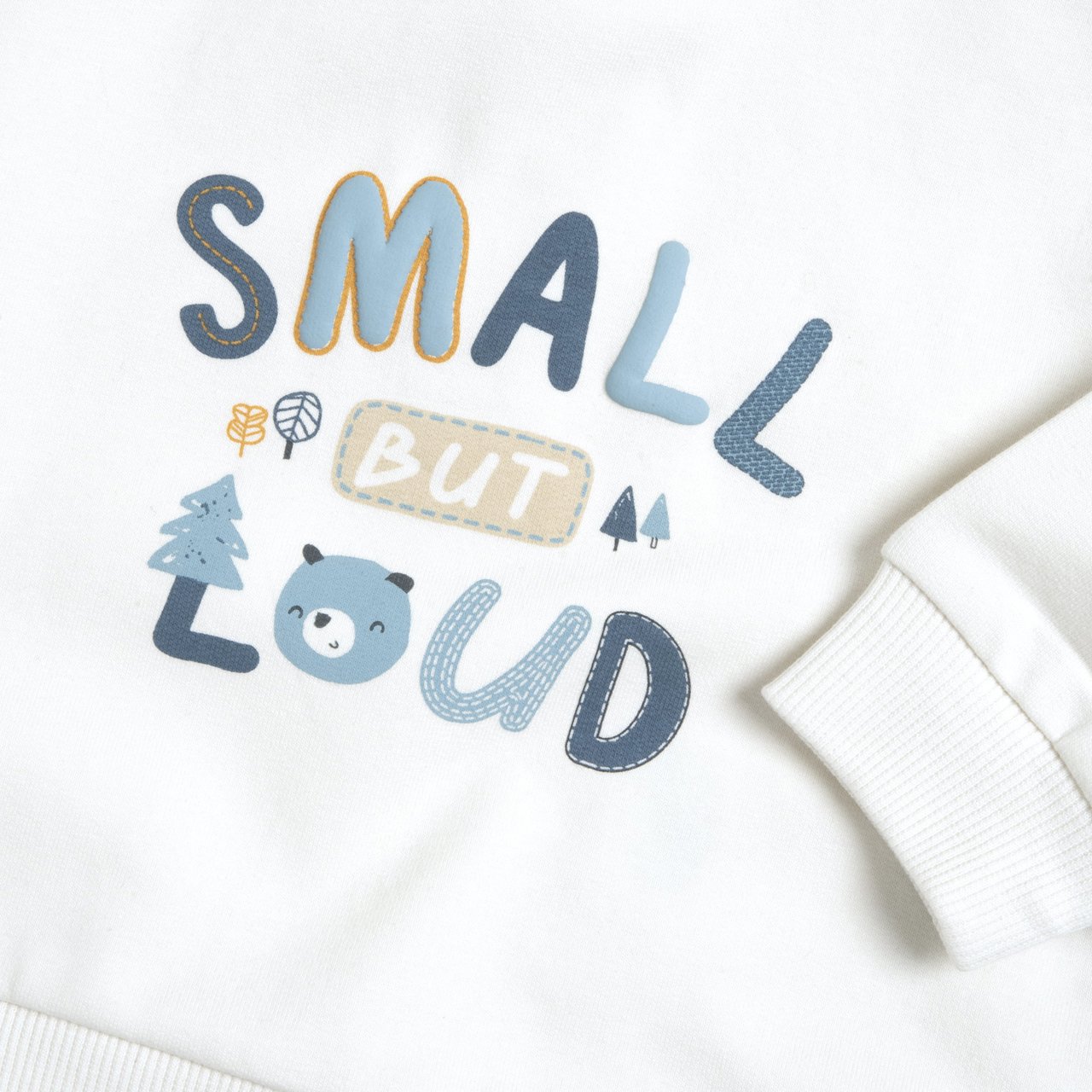 Conjunto de Sudadera "Small But Loud" y Pantalones Largos Azules Chicco - 4
