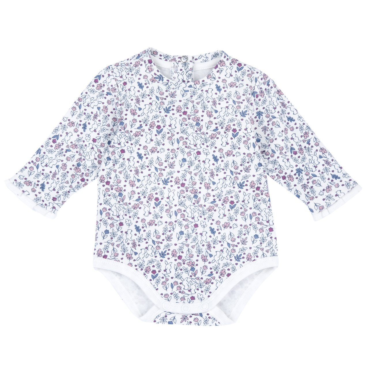 Conjunto de Body de Flores y Peto Largo de Canal&eacute; Rosa Chicco - 3