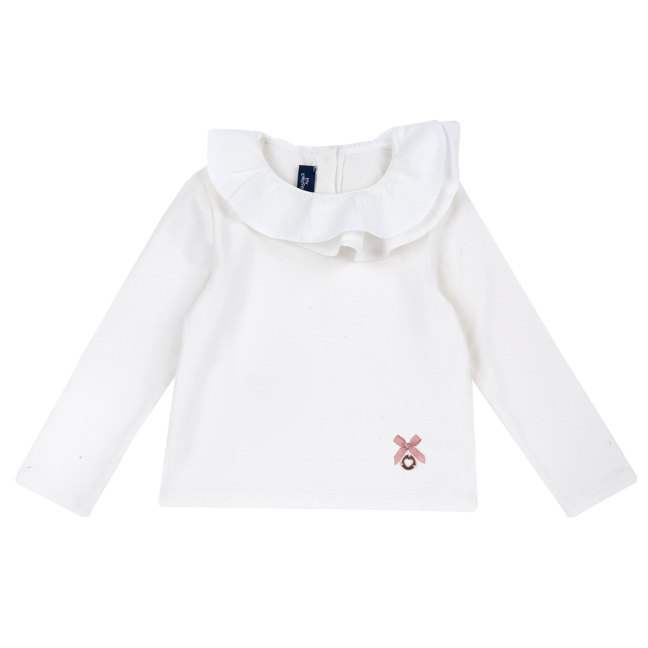 Camisola de Manga Comprida e Grande Gola Branca Chicco - 0