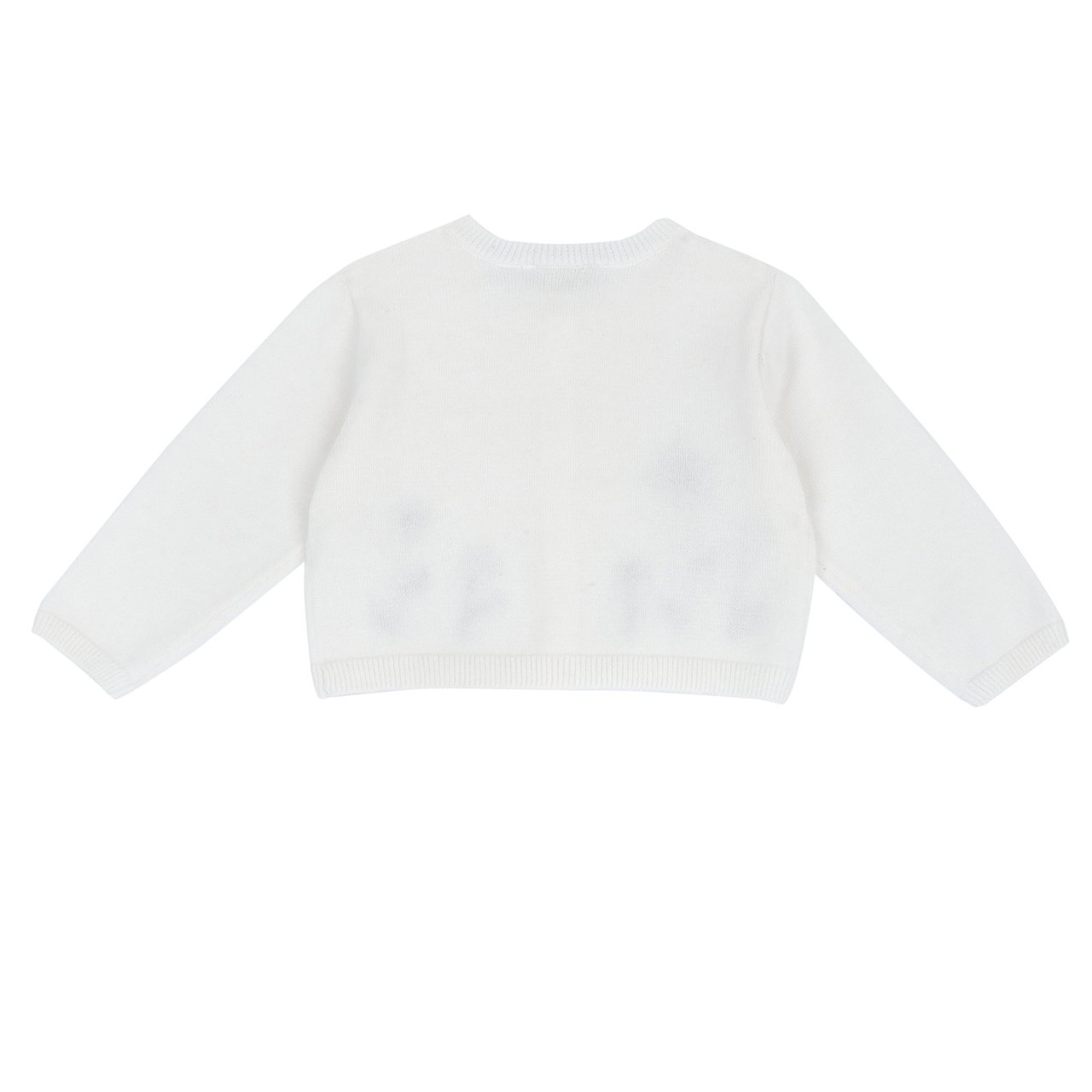 Chaqueta Blanca de Punto con Flores Chicco - 1