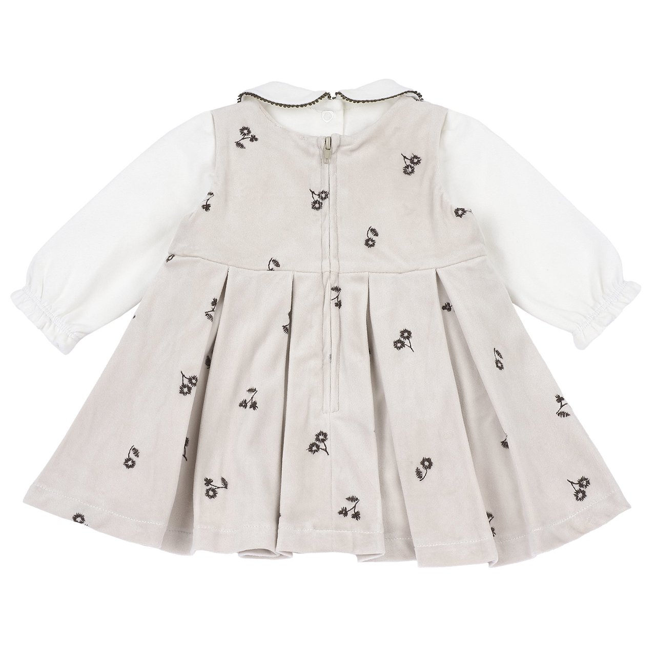 Conjunto de Camiseta Blanca y Vestido de Manga Corta con Flores Chicco - 1