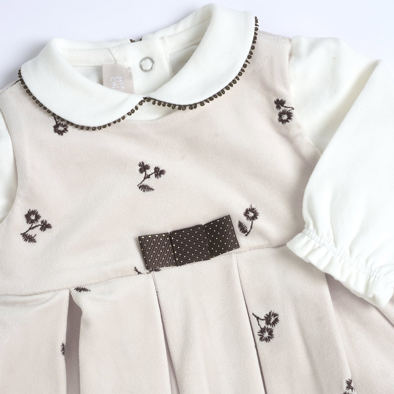 Conjunto de Camiseta Blanca y Vestido de Manga Corta con Flores Chicco - 2