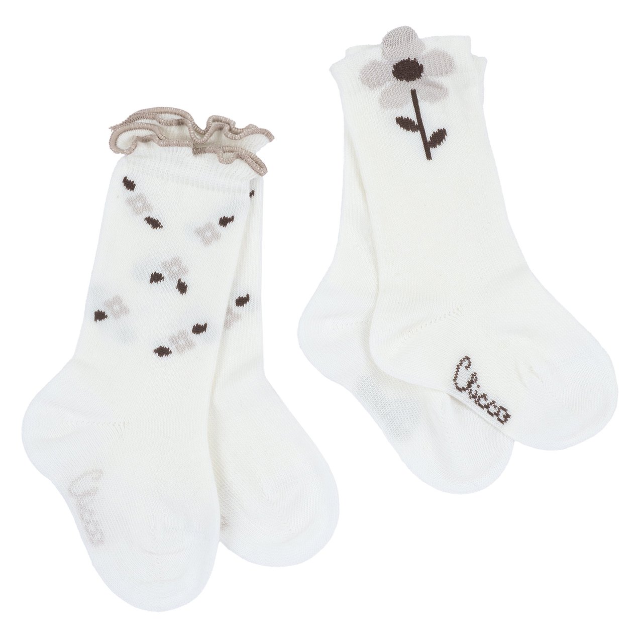 Set van twee paar kniekousen jacquard Chicco - 0