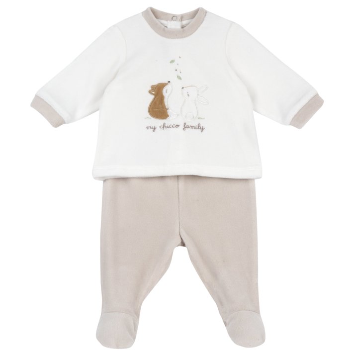Conjunto Camisola e Cal&ccedil;as com P&eacute;s Coelhinho e Raposa