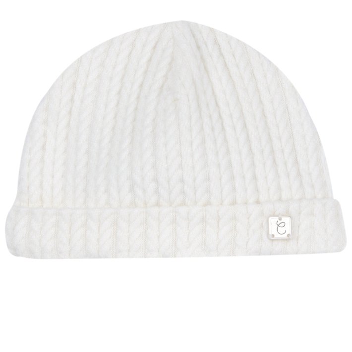 Gorro Branco Entrela&ccedil;ado