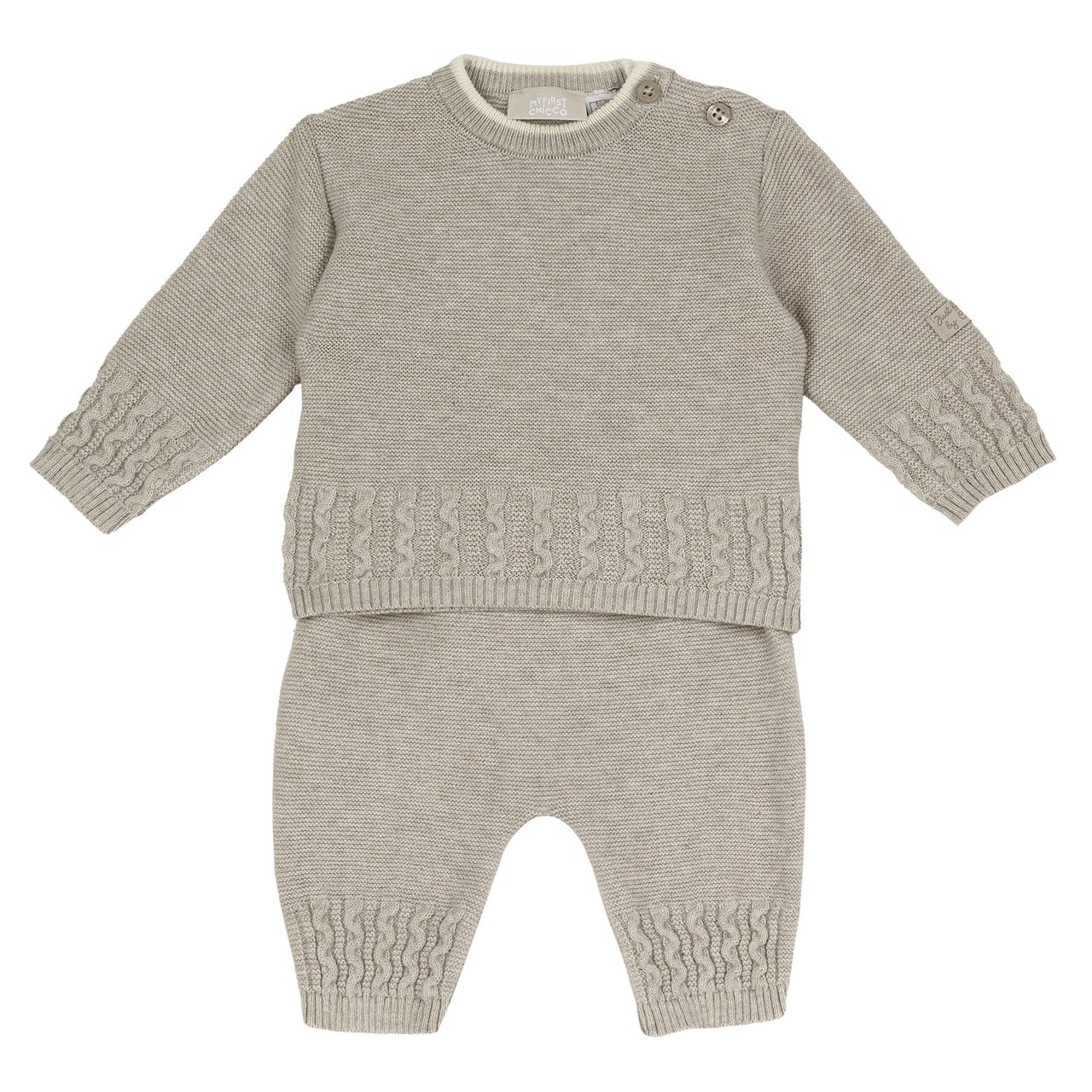 Conjunto de Camiseta y Pantalones de Punto Beige Chicco - 0