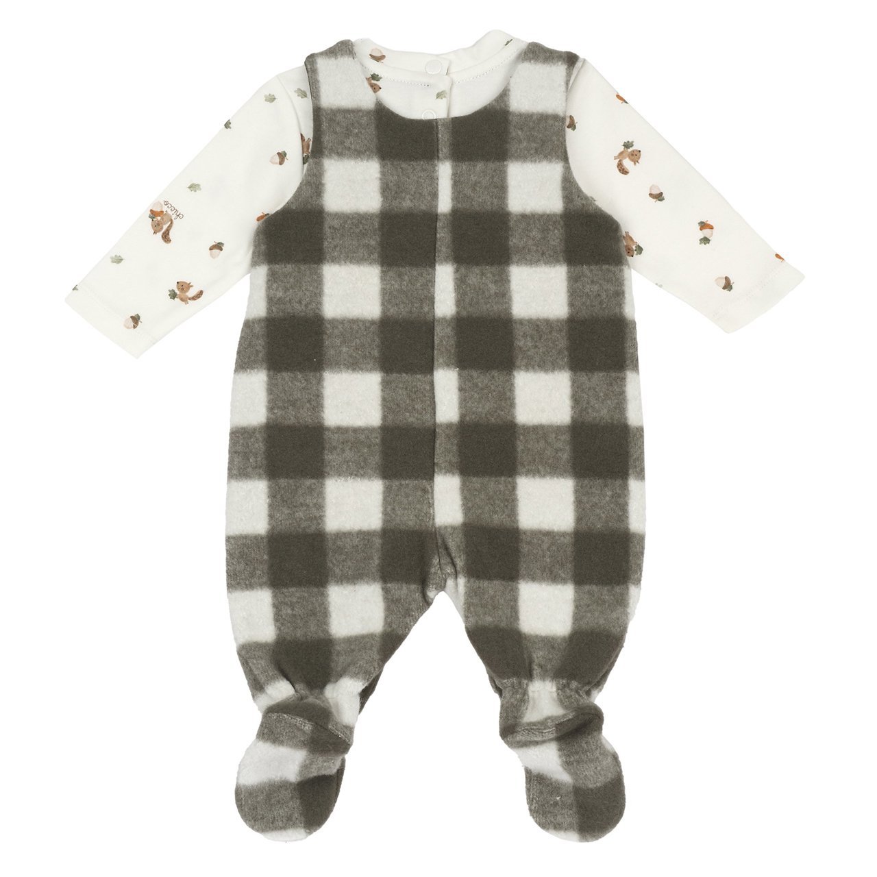 Conjunto de Body y Peto Largo de Cuadros Chicco - 1