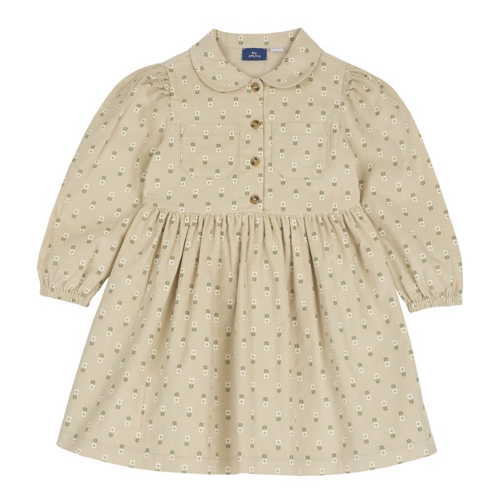 Vestido de Manga Comprida com Flores