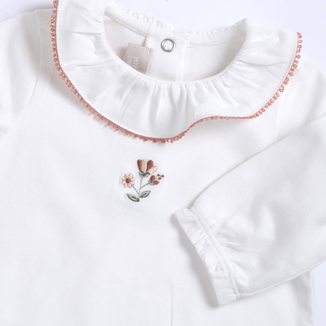 Camiseta Blanca con Bordado de Flores Chicco - 2