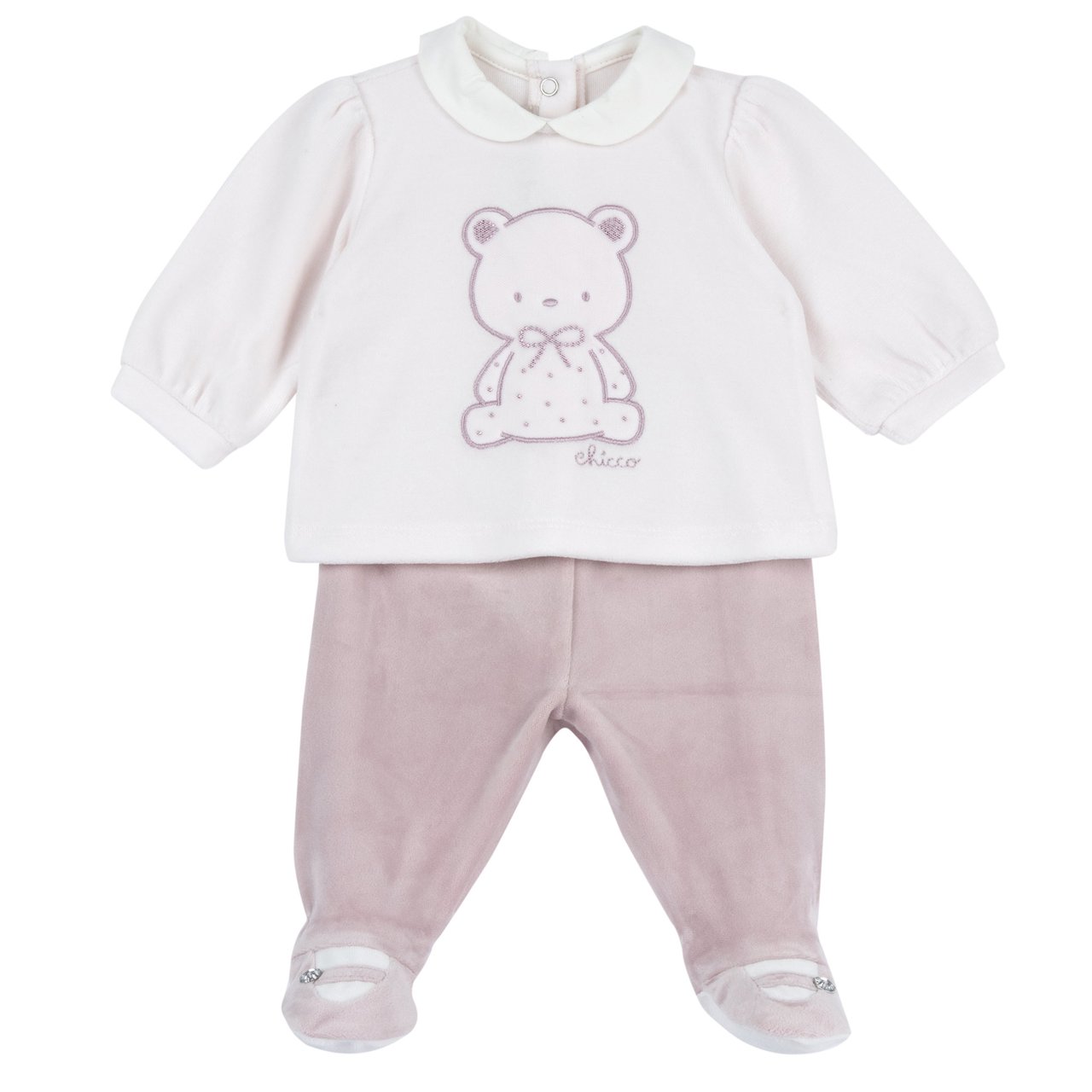 Completo maglia e pantaloni con piedini Chicco - 0