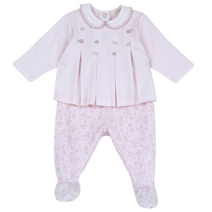 Conjunto de Camisola e Cal&ccedil;as com P&eacute;s com Flores