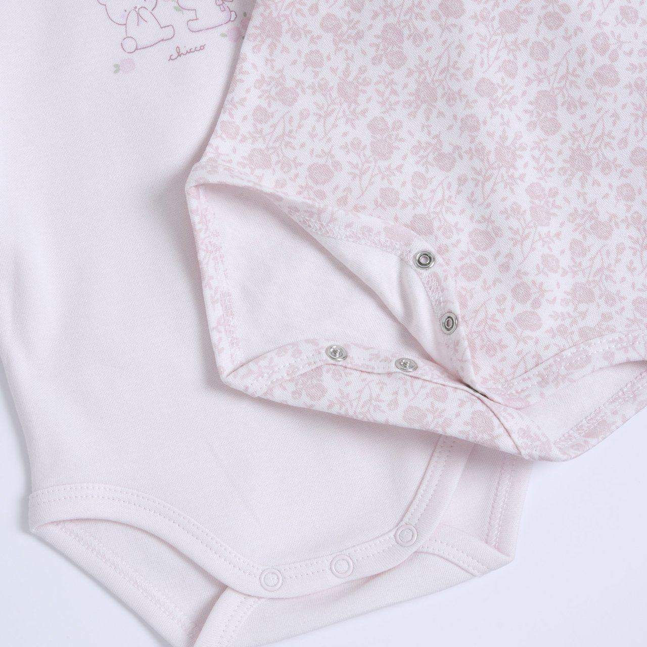 Conjunto de Bodies Rosa con Flores y Ositos Chicco - 2