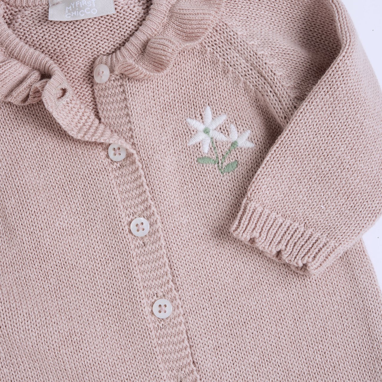 Pelele de Punto Rosa con Flor Chicco - 2