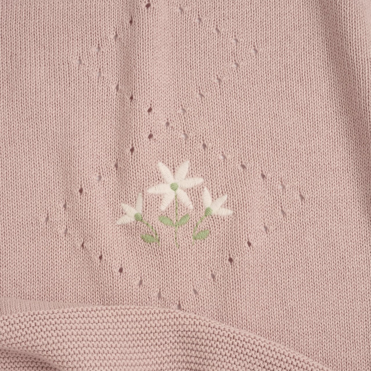 Manta de Punto Rosa con Flor Chicco - 1