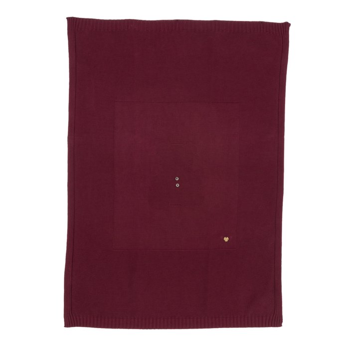 Manta de Punto Rojo con Osito