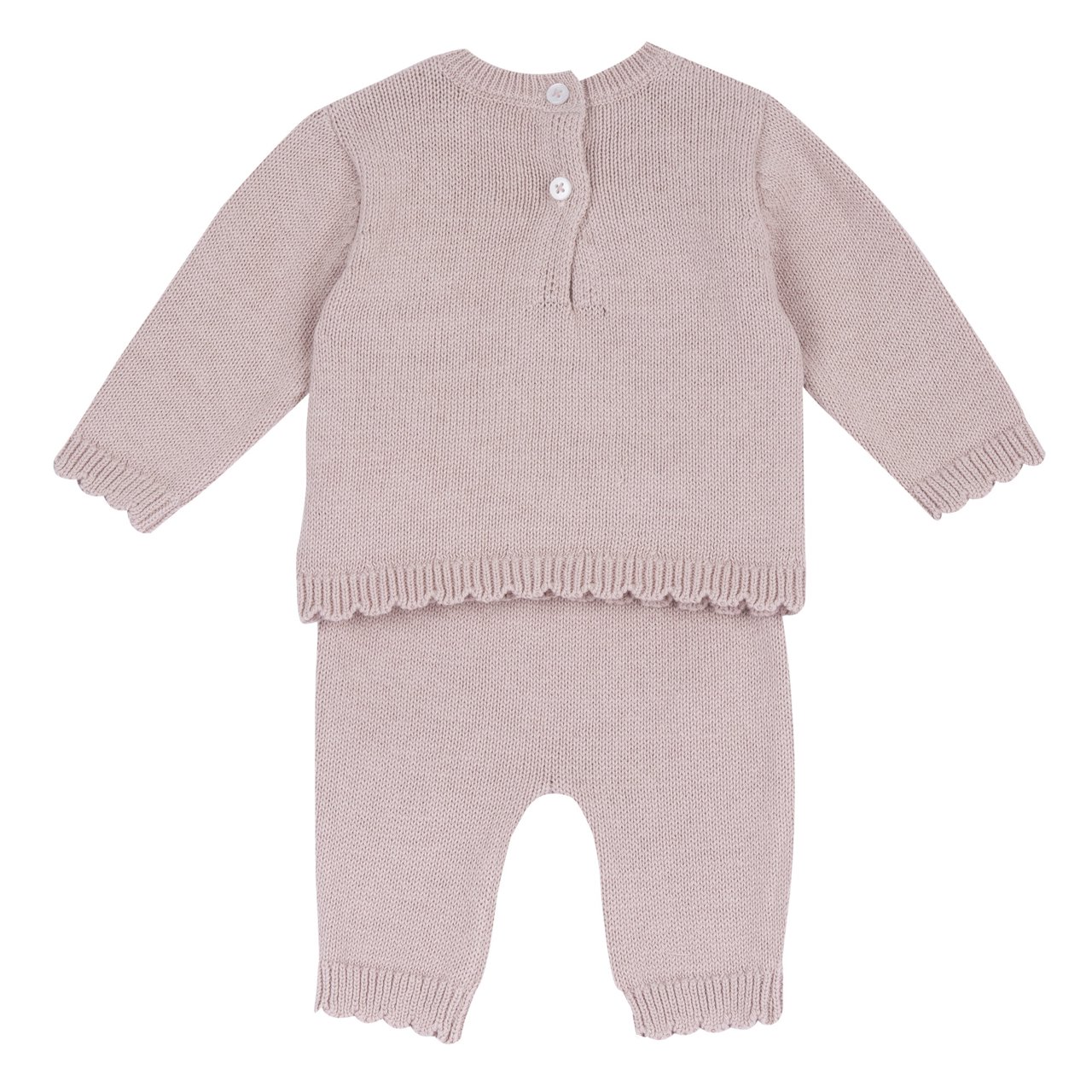Conjunto de Camiseta y Pantalones de Punto Rosa con Flor Chicco - 1