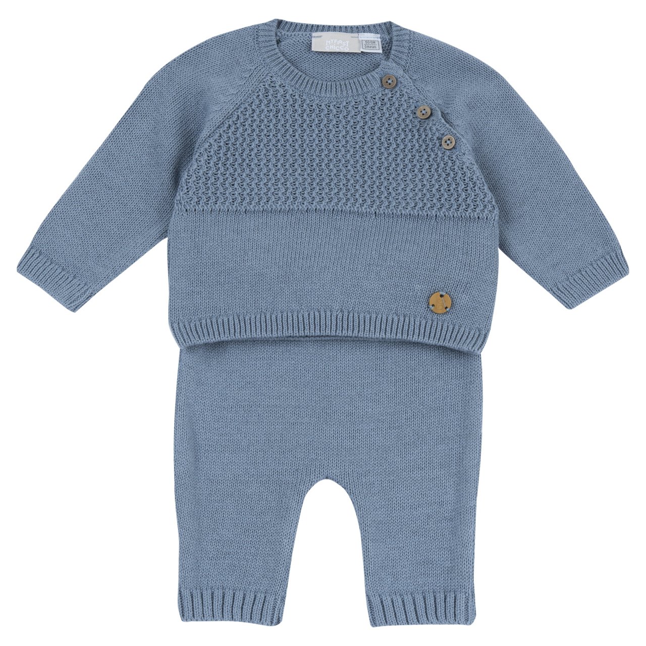 Conjunto de Camiseta y Pantalones de Punto Azul Chicco - 0