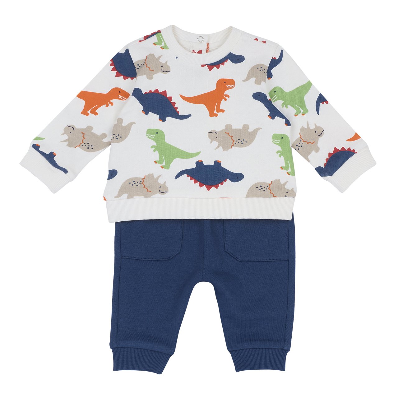 Conjunto de Camisola com Dinossauros e Cal&ccedil;as Azuis Chicco - 0