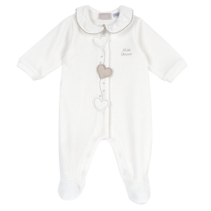 Babygrow Branco com Cora&ccedil;&otilde;es 