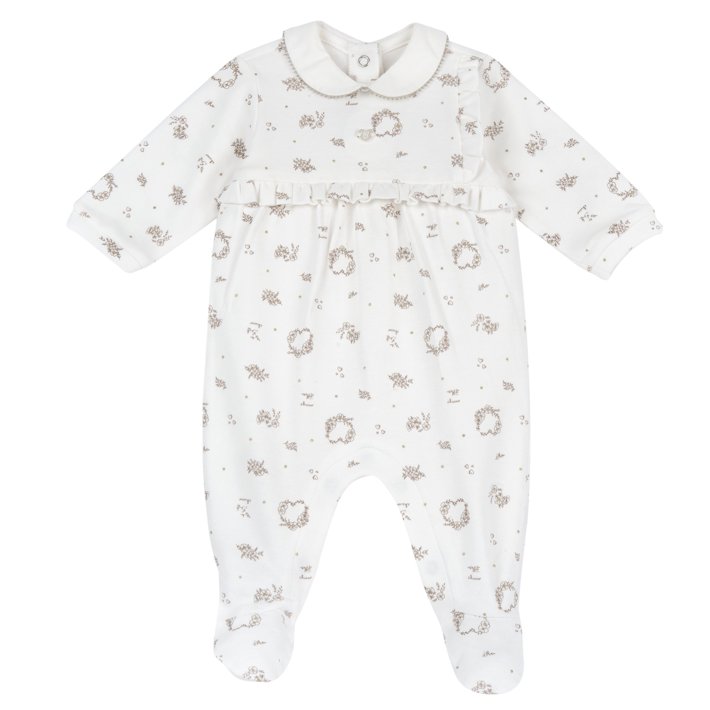Babygrow Branco com Flores