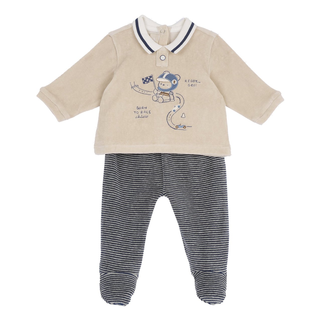Completo maglia e pantaloni con piedini Chicco - 0
