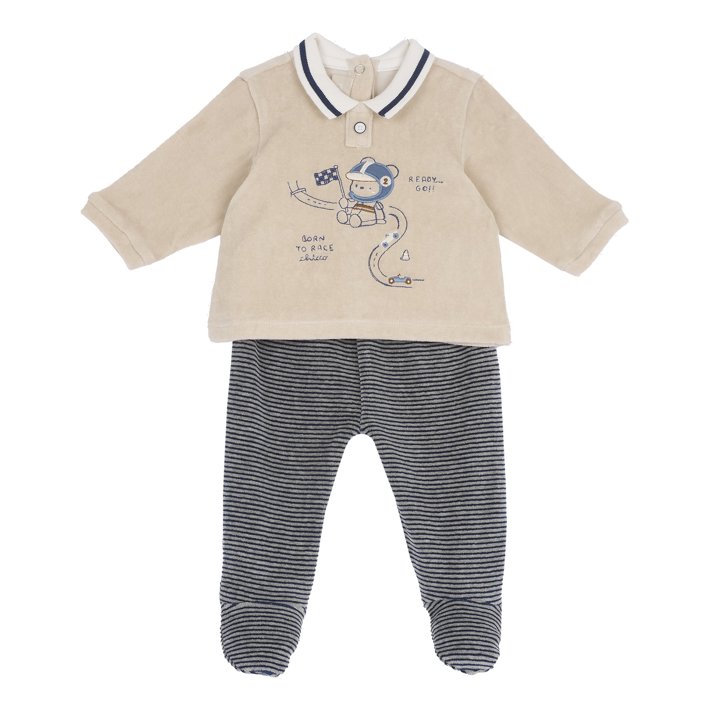 Completo maglia e pantaloni con piedini