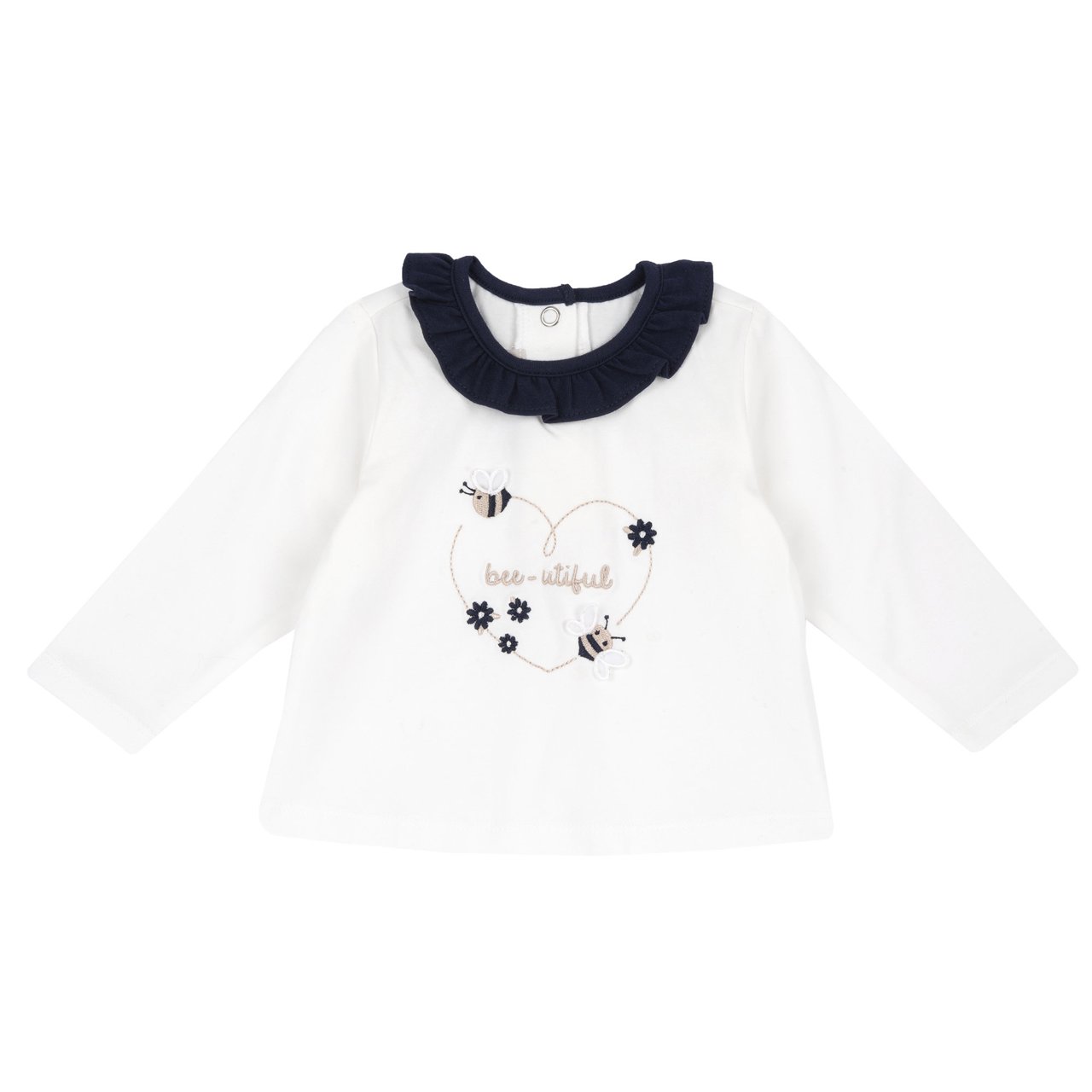 Camisola com Bordado "Bee-utiful" e Abelhas Chicco - 0