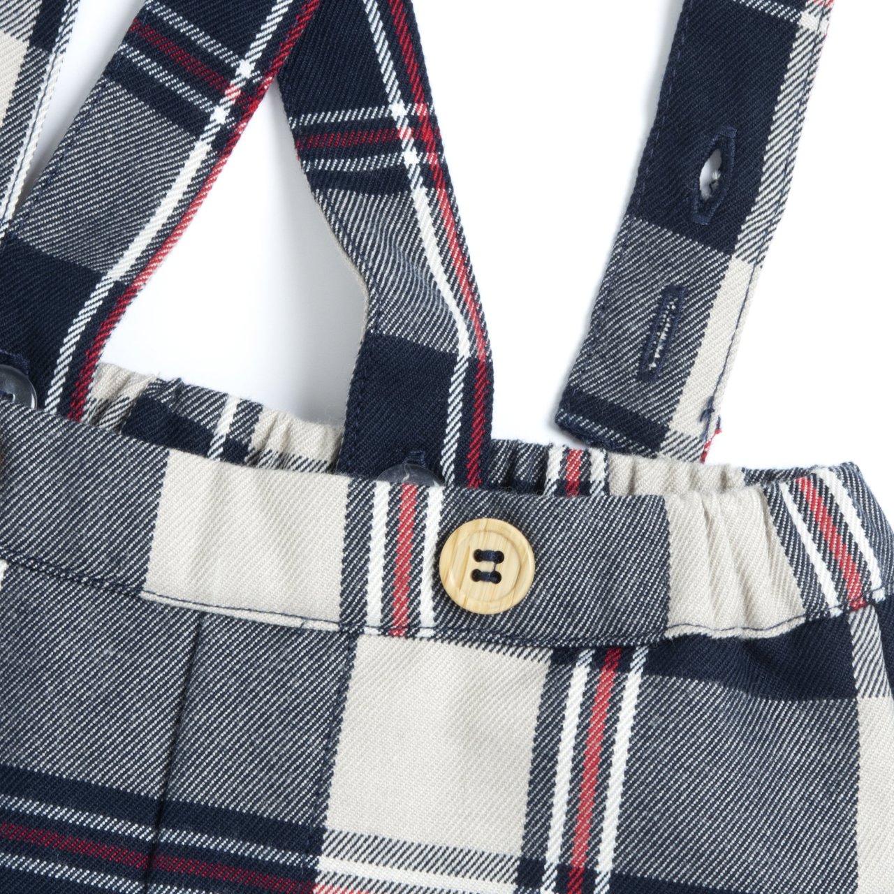 Pantalones Cortos con Tirantes a Cuadros Chicco - 2