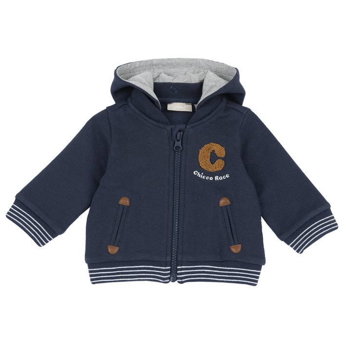 Sudadera Azul con Capucha y Cremallera