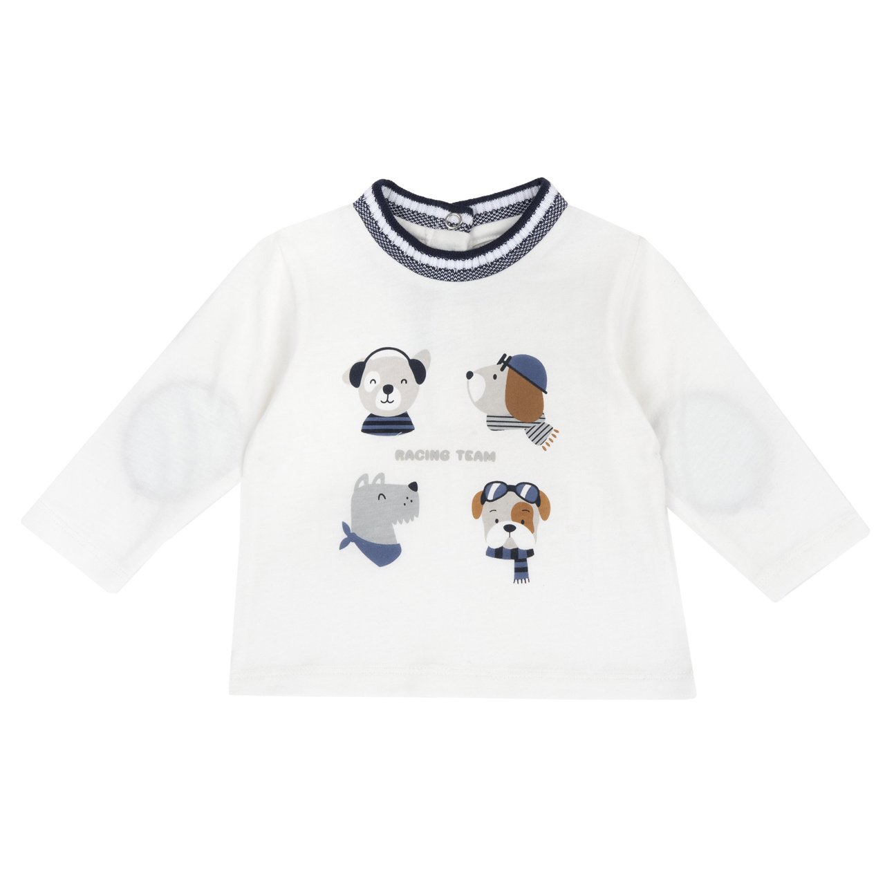Camisola de Manga Comprida Branca com C&atilde;ezinhos Chicco - 0