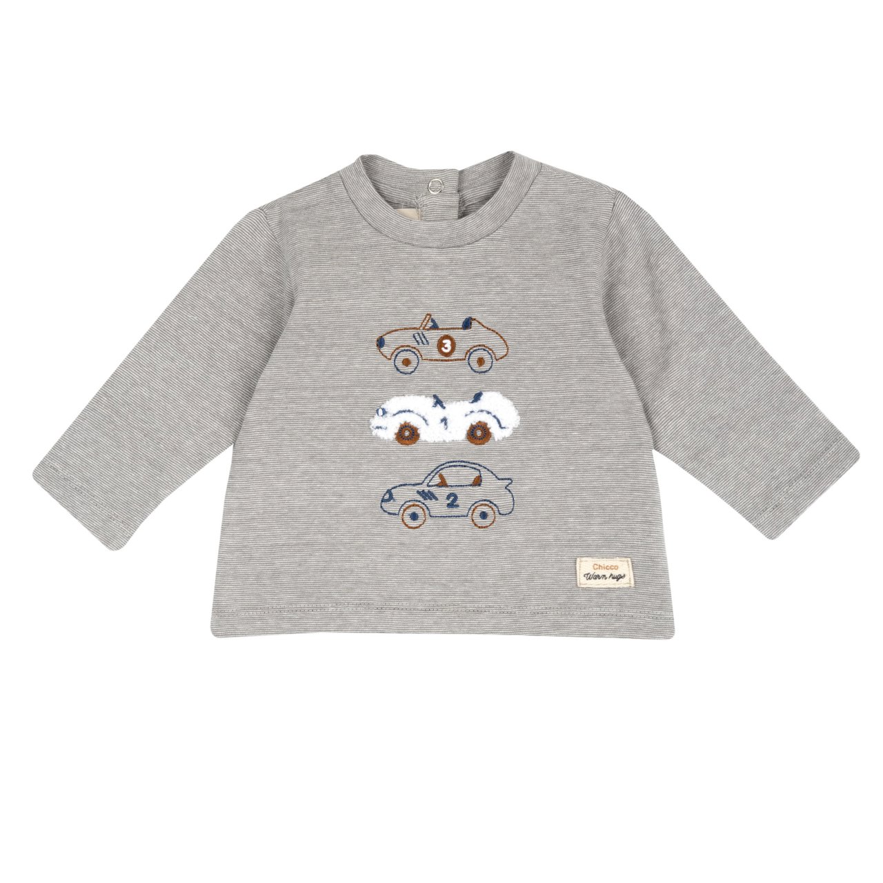 Camisola de Manga Comprida Cinzenta com Carrinhos Chicco - 0