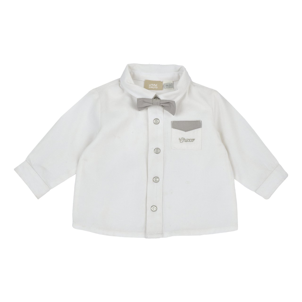 Camicia manica lunga con papillon Chicco - 0