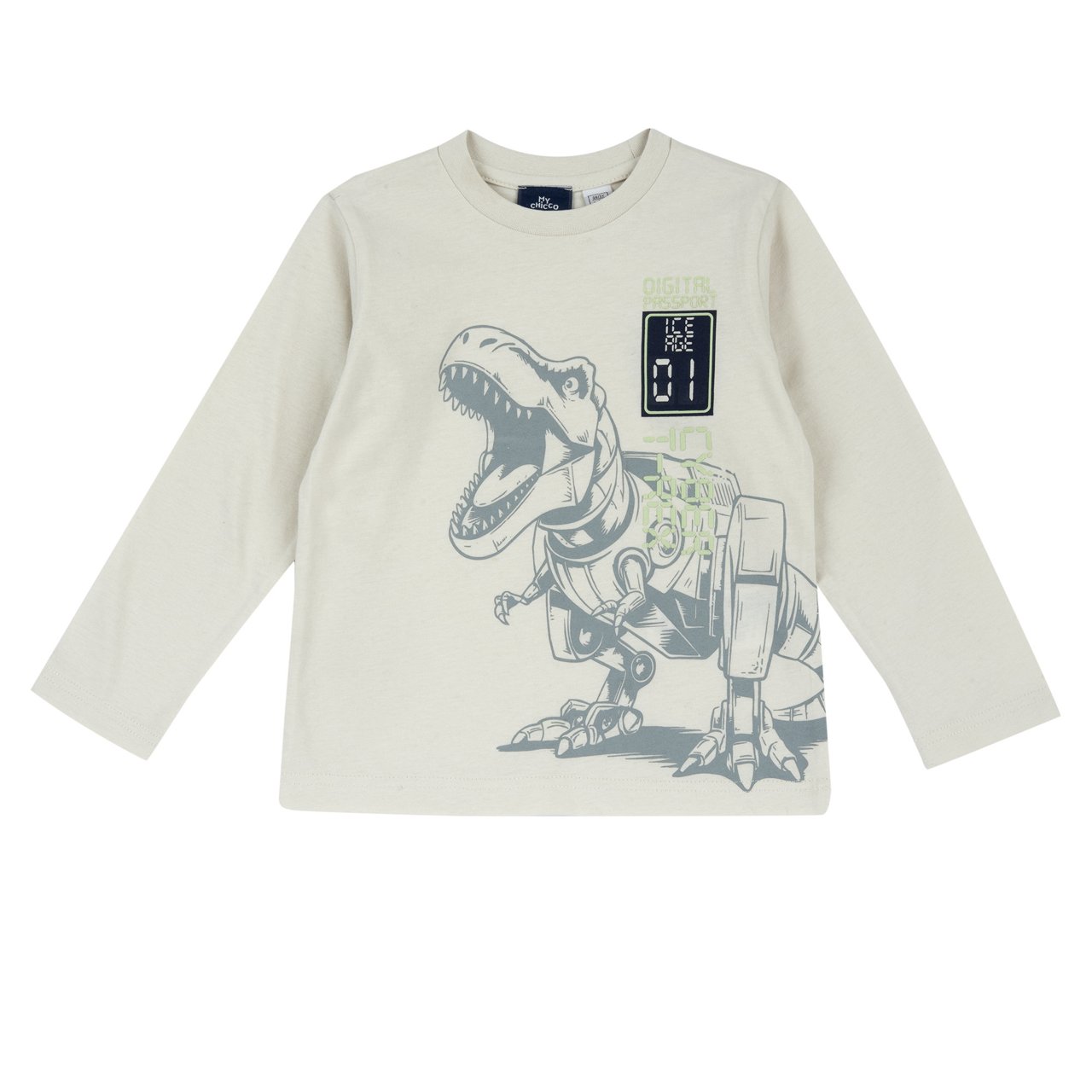 Camiseta Beige con Dinosaurio Chicco - 0