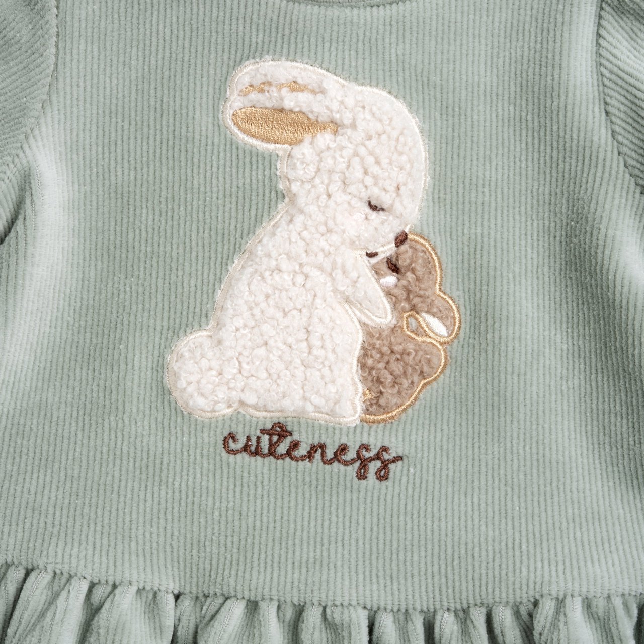 Vestido de Manga Larga Verde con Conejito Chicco - 2