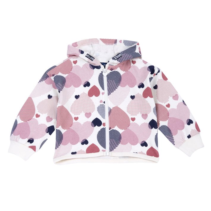 Sudadera de Cremallera con Corazones