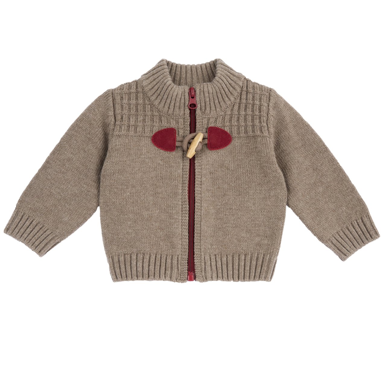 Chaqueta de Punto Marr&oacute;n con Detalles Rojos Chicco - 0