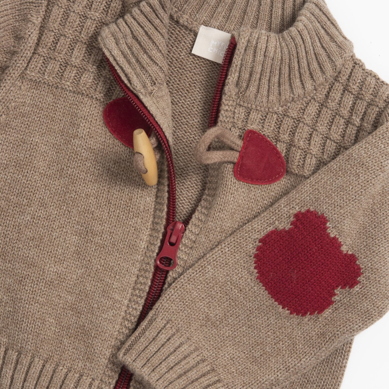 Chaqueta de Punto Marr&oacute;n con Detalles Rojos Chicco - 2